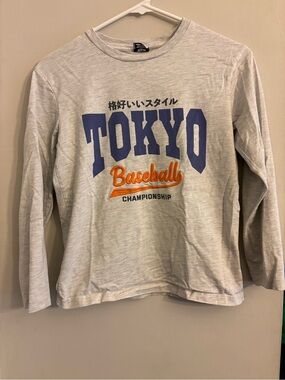 Tokyo Baseball Long Sleeve Tee - Light Gray